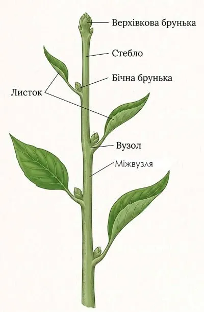 Рис. 1. Будова пагона