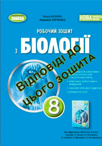 ГДЗ робочий зошит з біології 8 клас Кулініч (Балан) 2025