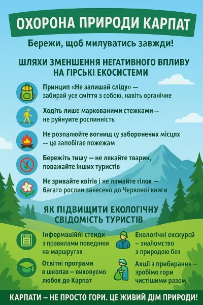 постер, присвячений охороні природи Карпат