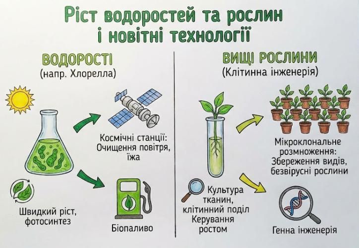 Ріст водоростей та рослин і новітні технології